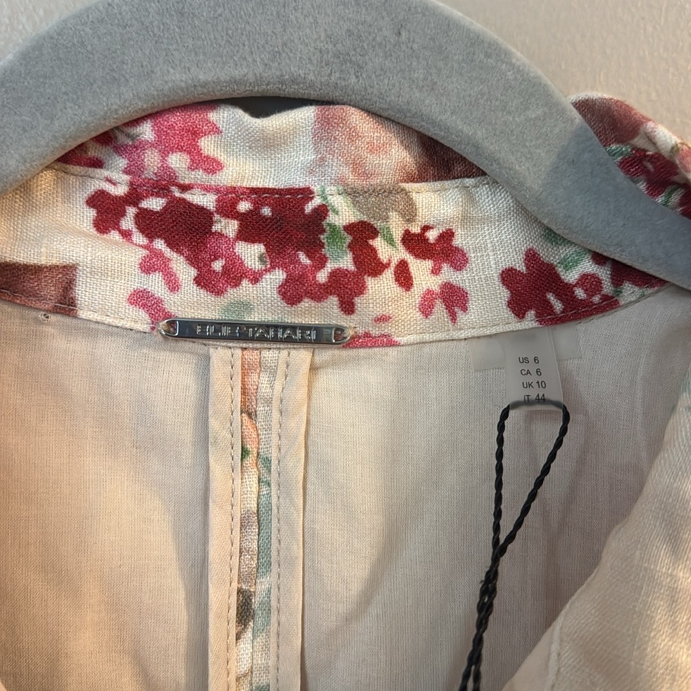 NWT Elie Tahari Floral Sleeveless Linen Button-Up Dress - Picture 5 of 10